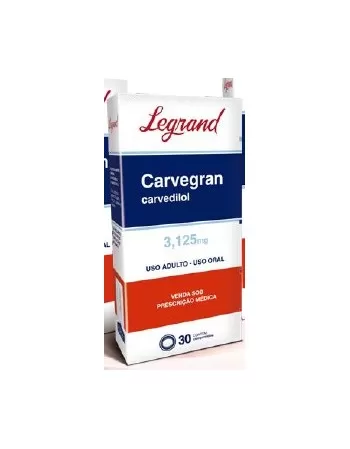 CARVEGRAN 3,125MG C/ 30CPR (CARVEDILOL)