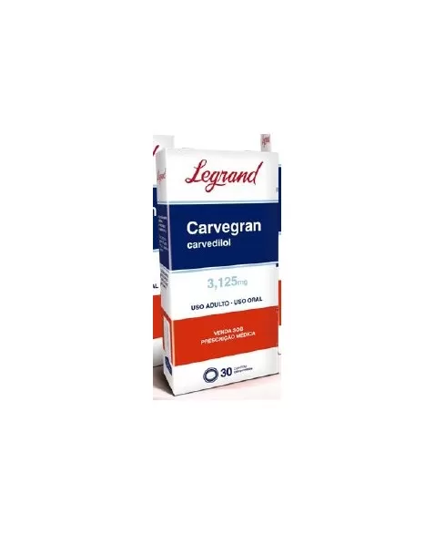 CARVEGRAN 3,125MG C/ 30CPR (CARVEDILOL)