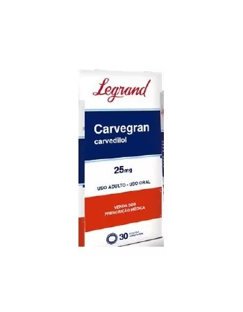 CARVEGRAN 25MG C/ 30 CPR (CARVEDILOL)