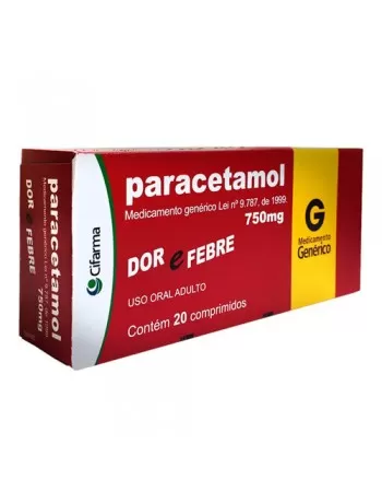 PARACETAMOL 750MG C/ 20 CPR