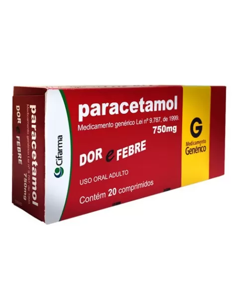 PARACETAMOL 750MG COM 20 COMPRIMIDOS