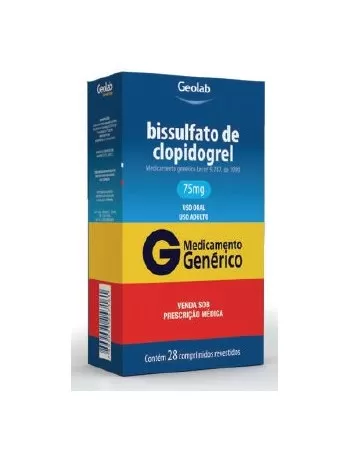 BISSULFATO DE CLOPIDOGREL 75MG CX C/ 28