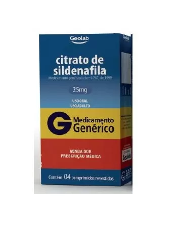 CITRATO DE SILDENAFILA 25MG CX C/4 COMP