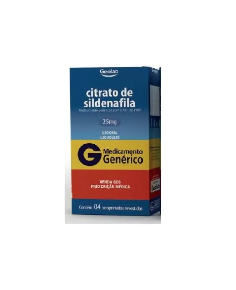 CITRATO DE SILDENAFILA 25MG CX C/4 COMP