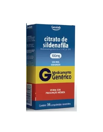 CITRATO DE SILDENAFILA 100MG CX C/4 COMP