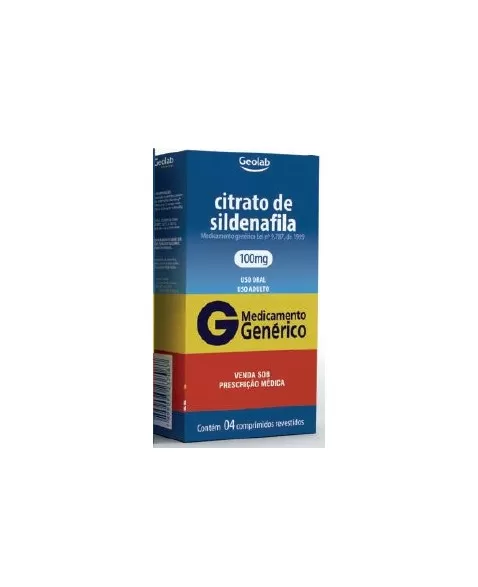 CITRATO DE SILDENAFILA 100MG CX C/4 COMP