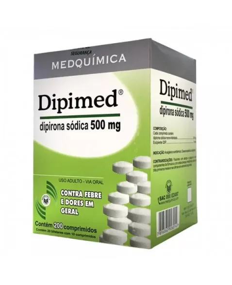 DIPIMED 500MG C/ 200CPR 20BLS (DIPIRONA)