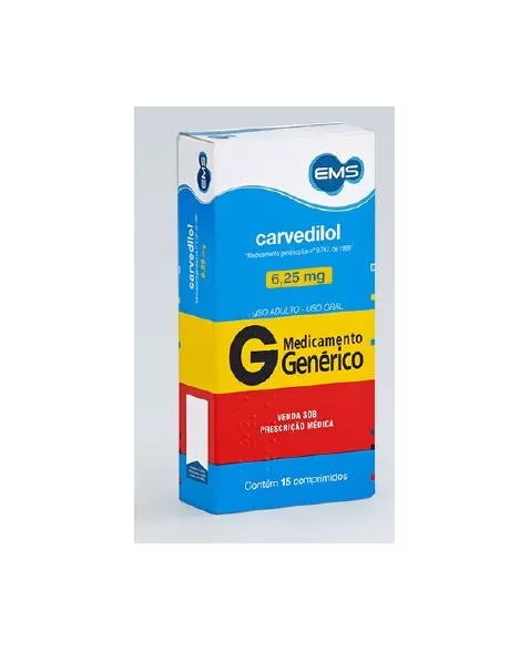 CARVEDILOL 6,25MG BLT C/ 15 COM-LG