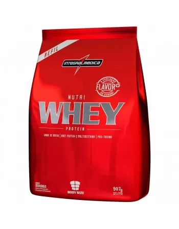 NUTRI WHEY PROTEIN SACO 907G MORANGO