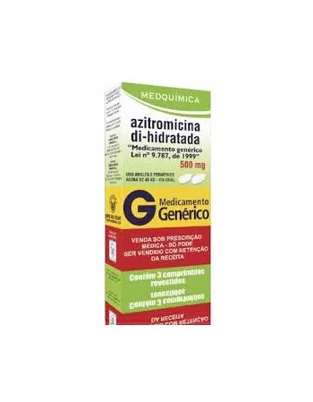 AZITROMICINA DI-HIDRATADA 500MG C/3 CPR*