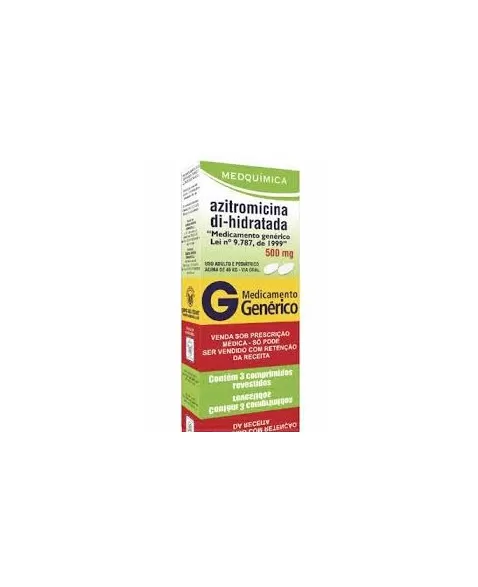 AZITROMICINA DI-HIDRATADA 500MG C/3 CPR*