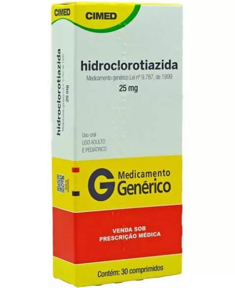 HIDROCLOROTIAZIDA 25MG C/ 30 COMP