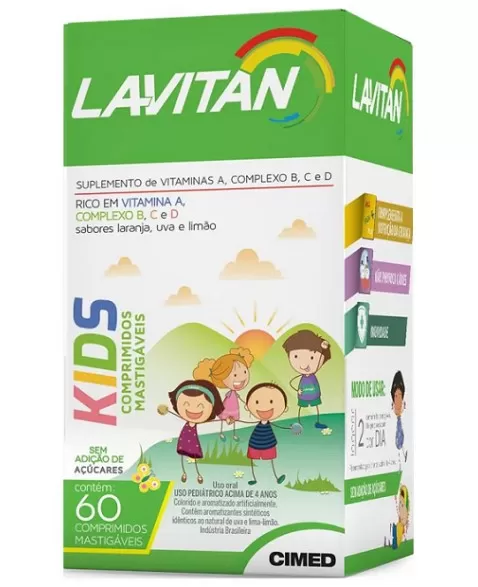 LAVITAN KIDS C/ 60 CPR LARANJA+LIMAO+UVA