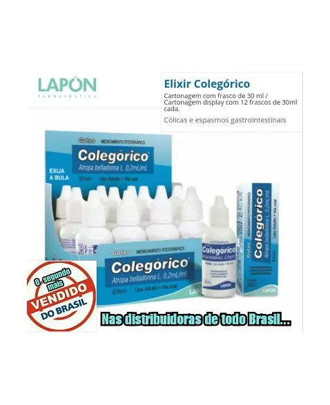 ELIXIR COLEGORICO 30ML DISPLAY C/12 UND