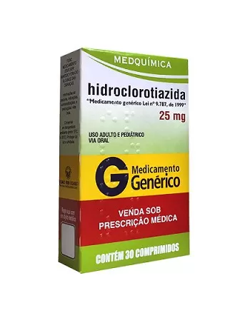 HIDROCLOROTIAZIDA 25MG C/ 30CPR(CLORANA)