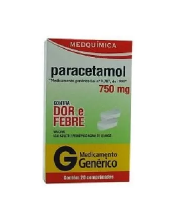 PARACETAMOL 750MG C/ 20 CPR (TYLENOL)