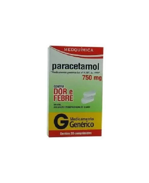 PARACETAMOL 750MG C/ 20 CPR (TYLENOL)