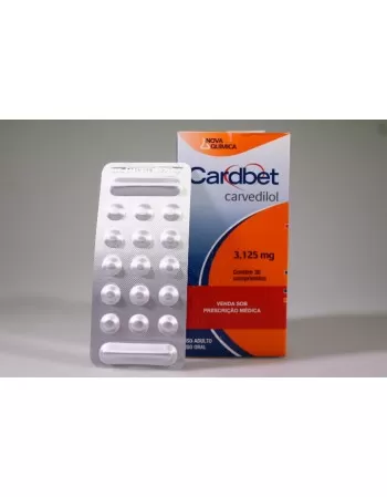 CARDBET 3,125MG C/ 30CPR (CARVEDILOL)