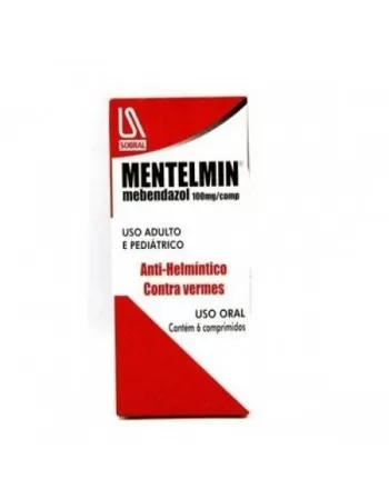MENTELMIN 100MG C/ 6 COMP(MEBENDAZOL)