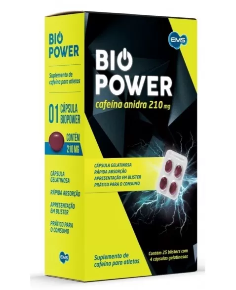 BIO POWER 210MG 25X4 CPS GEL (CAFEINA)